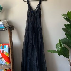 Floorlength sheer black nightie